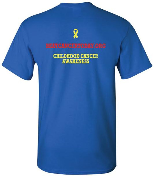 Blue and Red Beat Cancer Shirt - Back